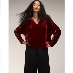 NWT Eileen Fisher Velvet V-Neck Top